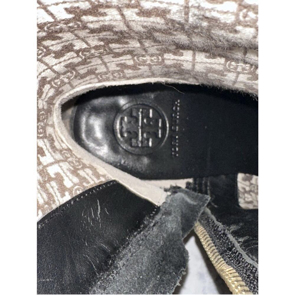 Tory Burch Donavan Riding Boots Black Leather Gold Logo Harness Knee High 7.5 - Picture 16 of 16
